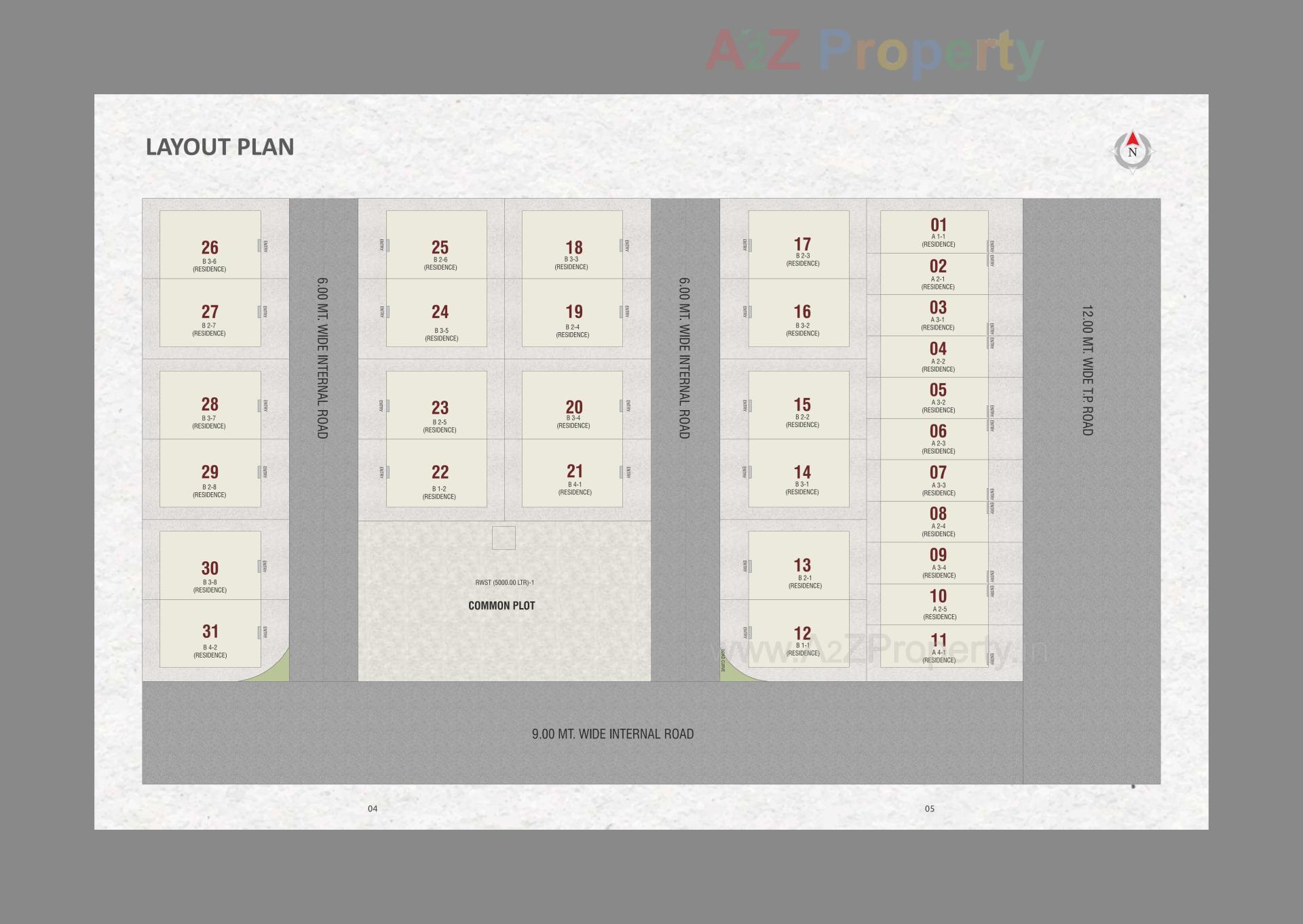Layout of real estate project Shree Vinayak Residency located at Vadodara, Vadodara, Gujarat