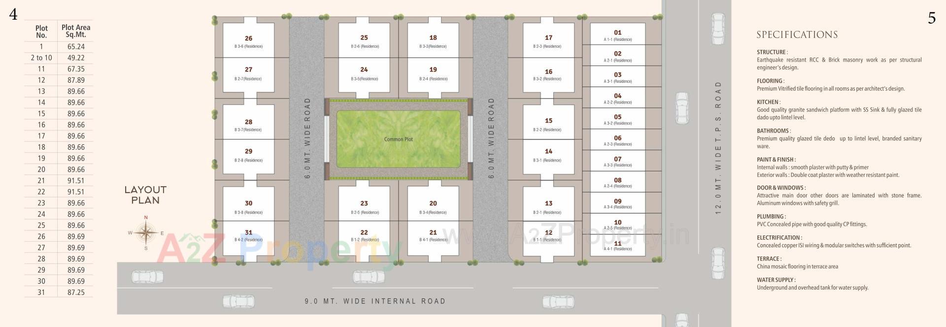 Layout of real estate project Shree Vinayak Residency located at Makarpura, Vadodara, Gujarat
