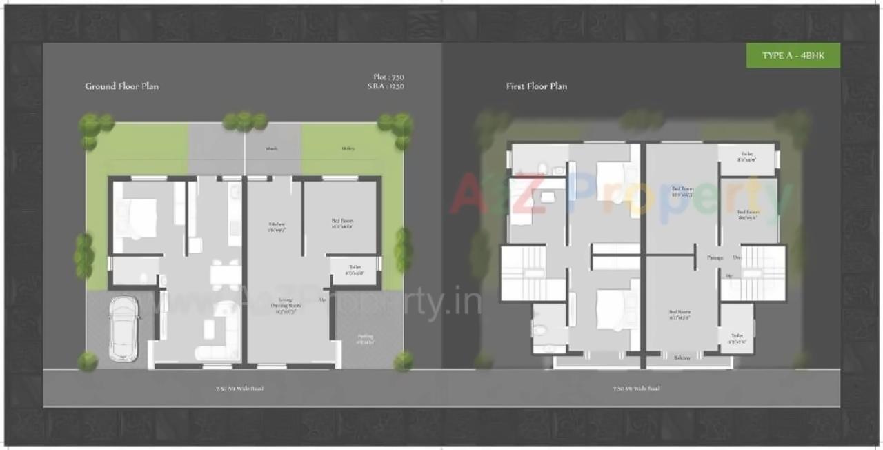 Layout of real estate project Shreeji Aangan located at Tarsali, Vadodara, Gujarat