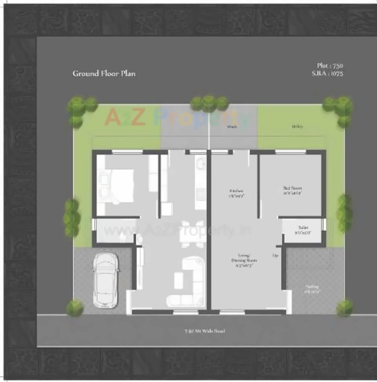 Layout of real estate project Shreeji Aangan located at Tarsali, Vadodara, Gujarat