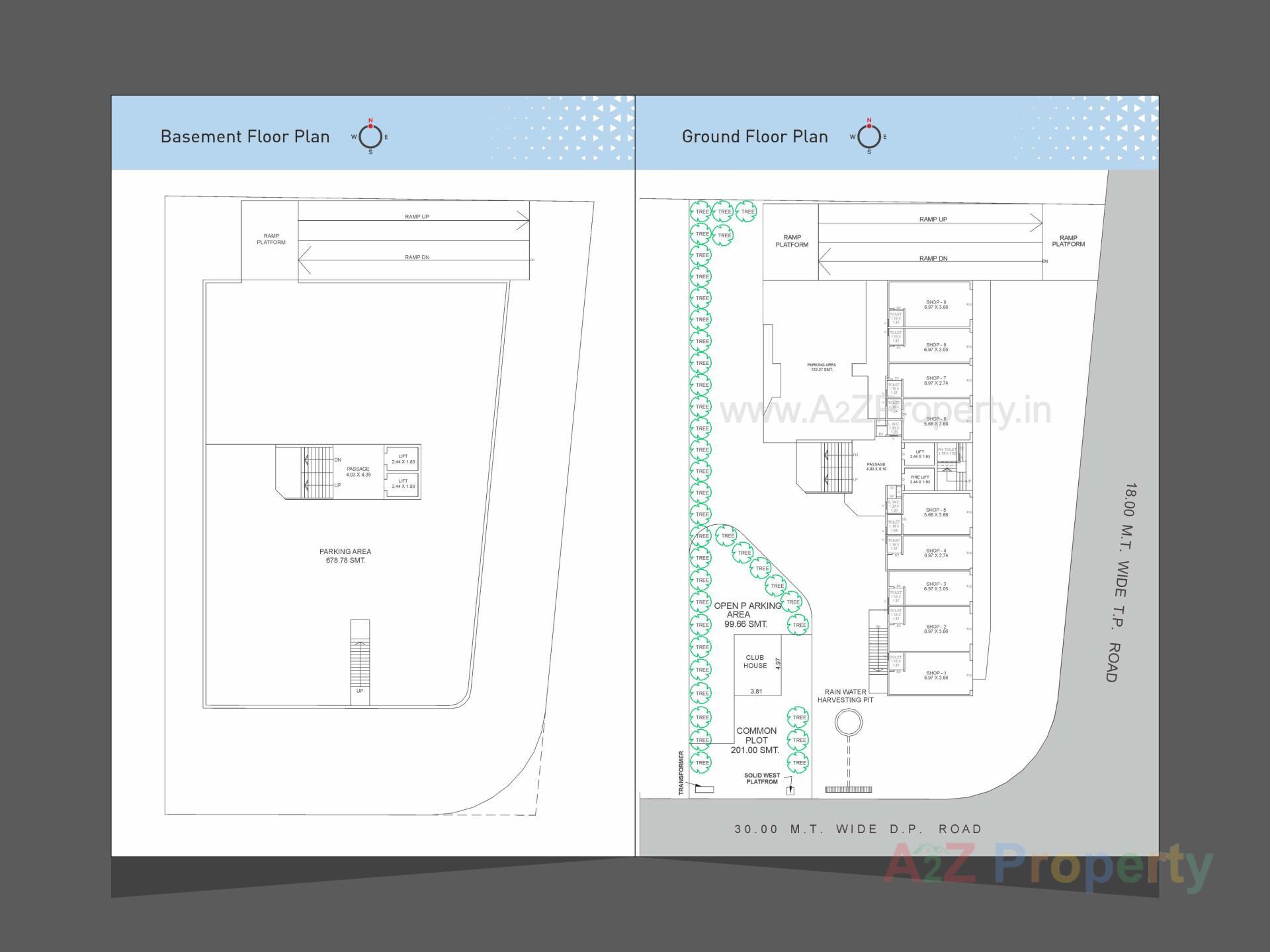Layout of real estate project Shreeji Sharnam Aura located at Sama, Vadodara, Gujarat