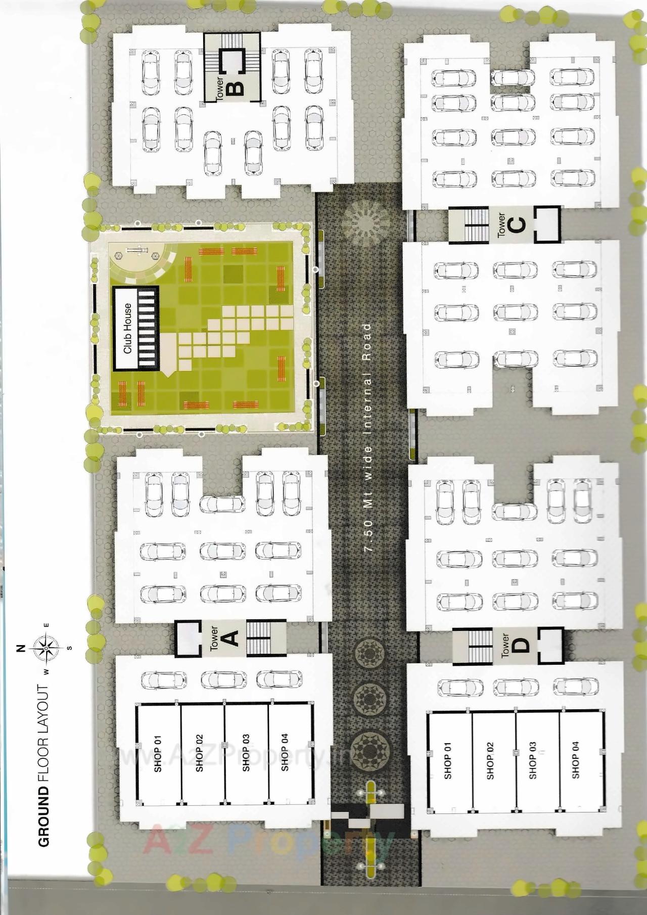 Layout of real estate project Shreeji Sharnam located at Nizampura, Vadodara, Gujarat