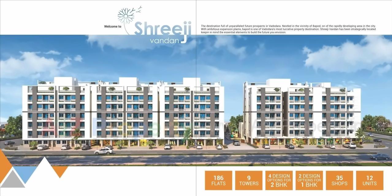 3D Elevation of real estate project Shreeji Vandan located at Bapod, Vadodara, Gujarat