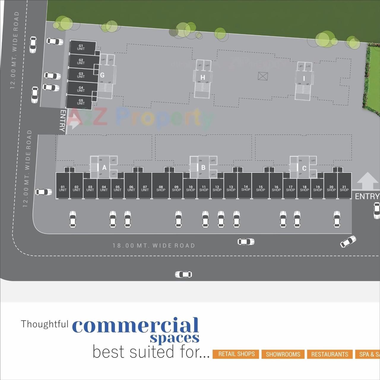 Layout of real estate project Shreeji Vandan located at Bapod, Vadodara, Gujarat