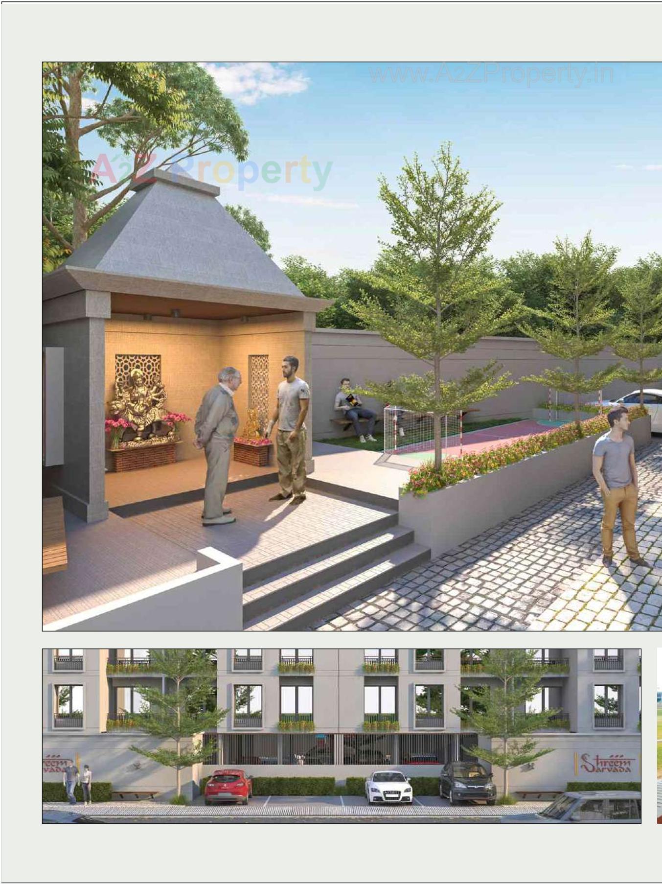 3D Elevation of real estate project Shreem Sarvada located at Vadsar, Vadodara, Gujarat