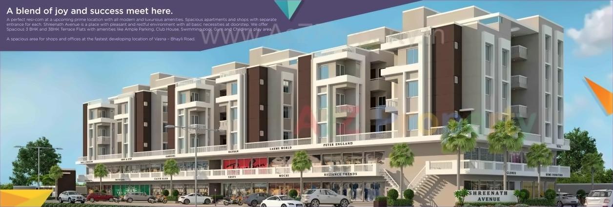 3D Elevation of real estate project Shreenath Avenue located at Bhayli, Vadodara, Gujarat