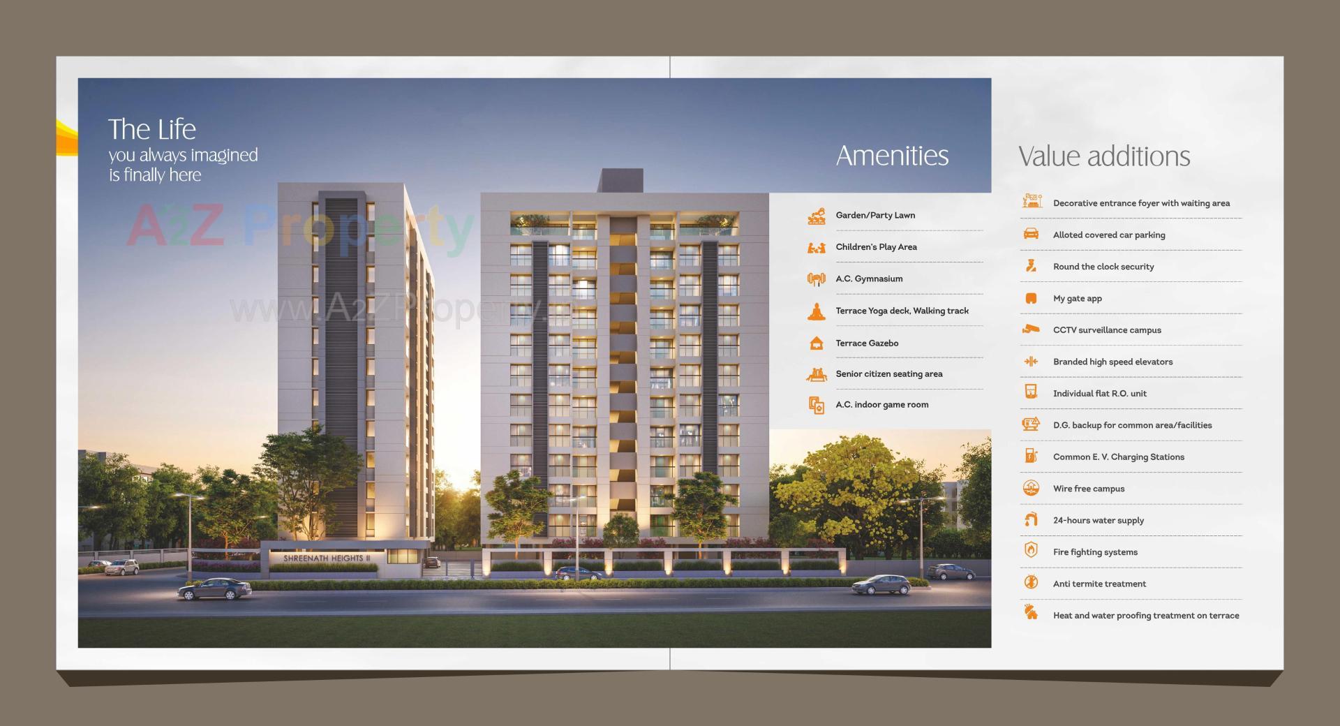 3D Elevation of real estate project Shreenath Heights Ii located at Chhani, Vadodara, Gujarat