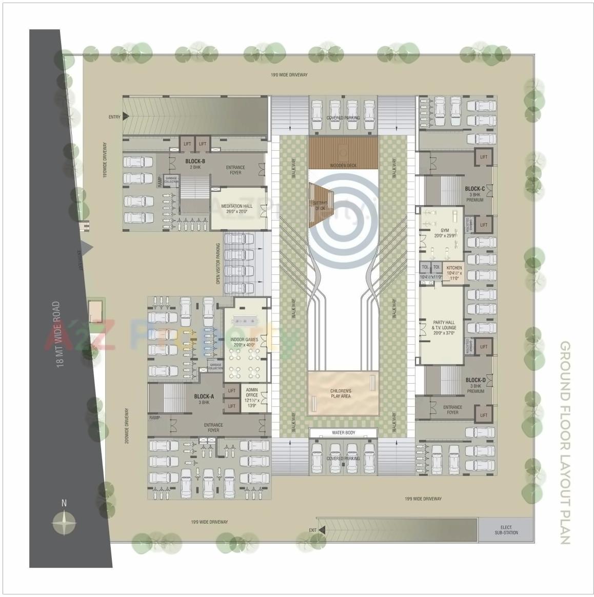 Layout of real estate project Shreenath Heights located at Sama, Vadodara, Gujarat