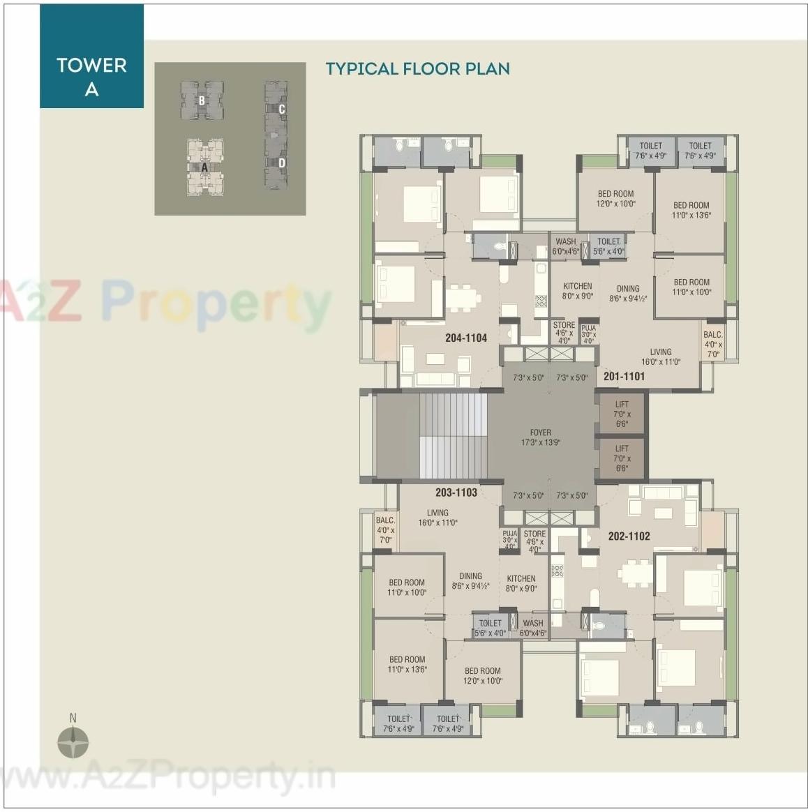 Layout of real estate project Shreenath Heights located at Sama, Vadodara, Gujarat