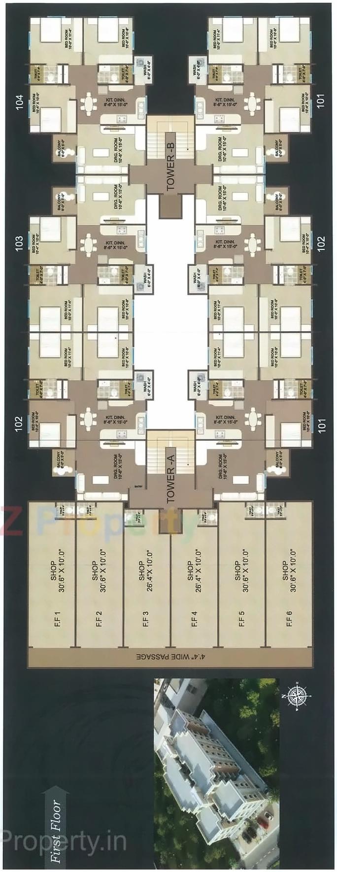 Layout of real estate project Shreenath Plaza located at Sevasi, Vadodara, Gujarat