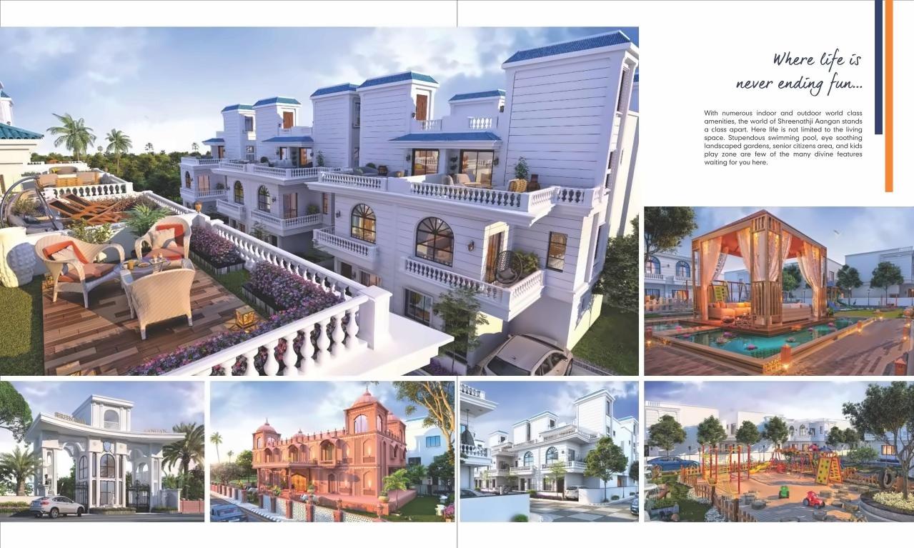 3D Elevation of real estate project Shreenathji Aangan located at Shripor-timbi, Vadodara, Gujarat