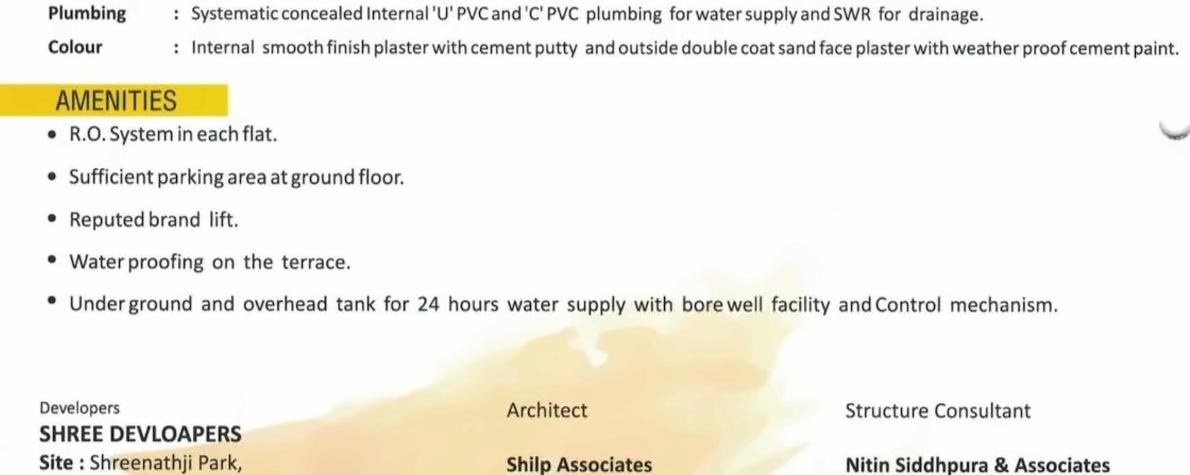 Amenities of Shreenathji Heights
