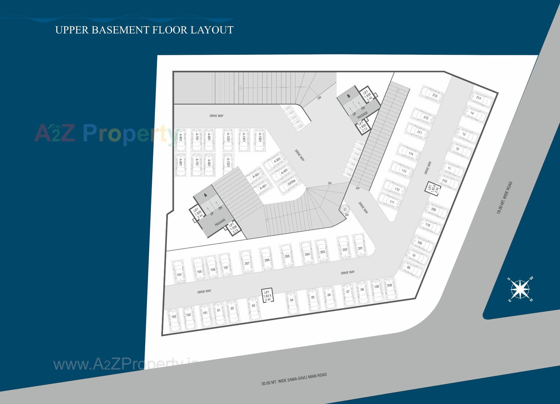 Layout of real estate project Shrimay Bellevue located at Sama, Vadodara, Gujarat
