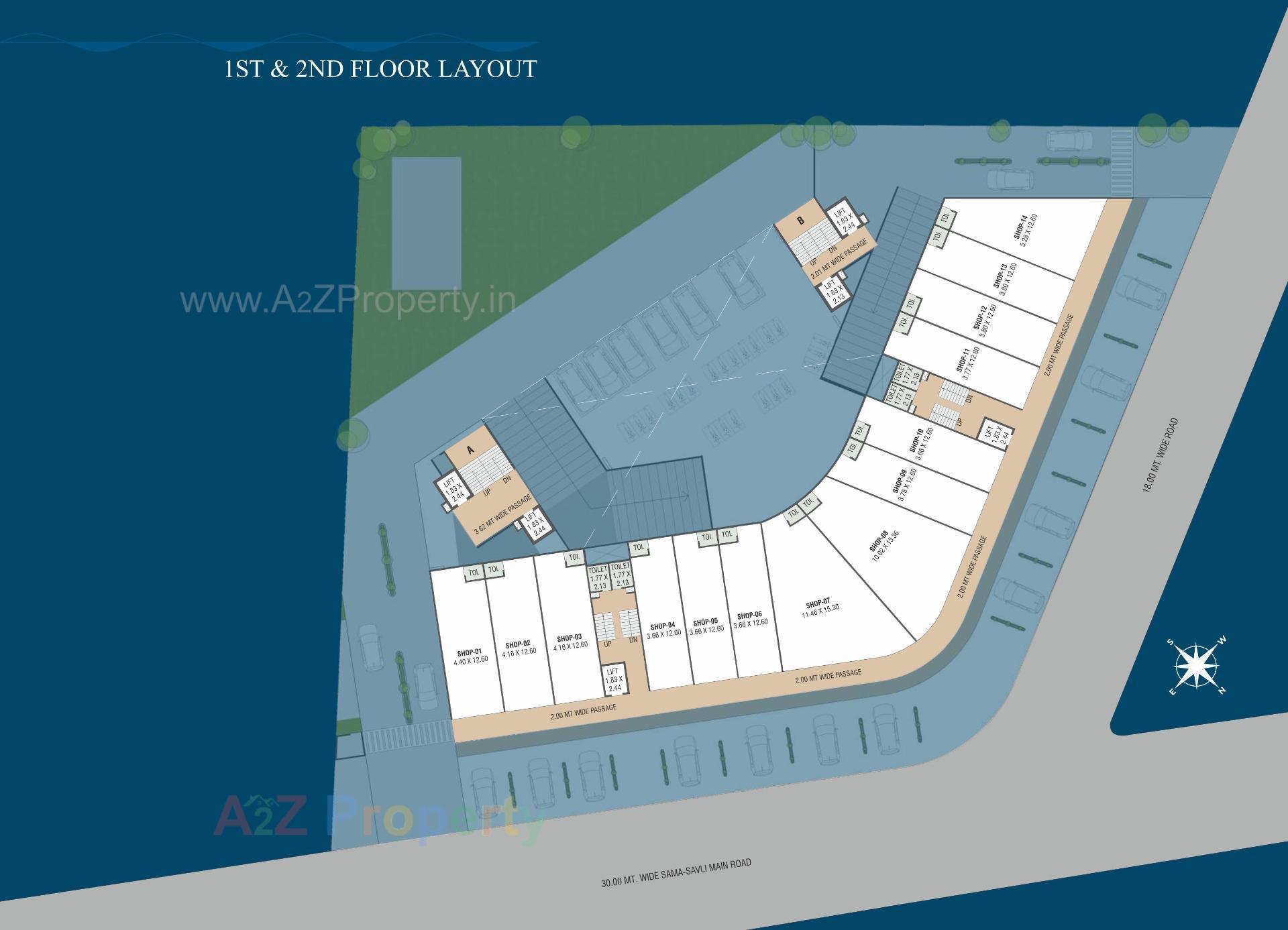 Layout of real estate project Shrimay Bellevue located at Sama, Vadodara, Gujarat