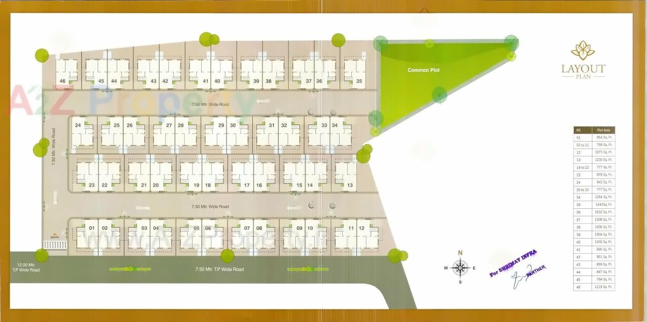 Layout of real estate project Shrimay Villa located at Vadodara, Vadodara, Gujarat
