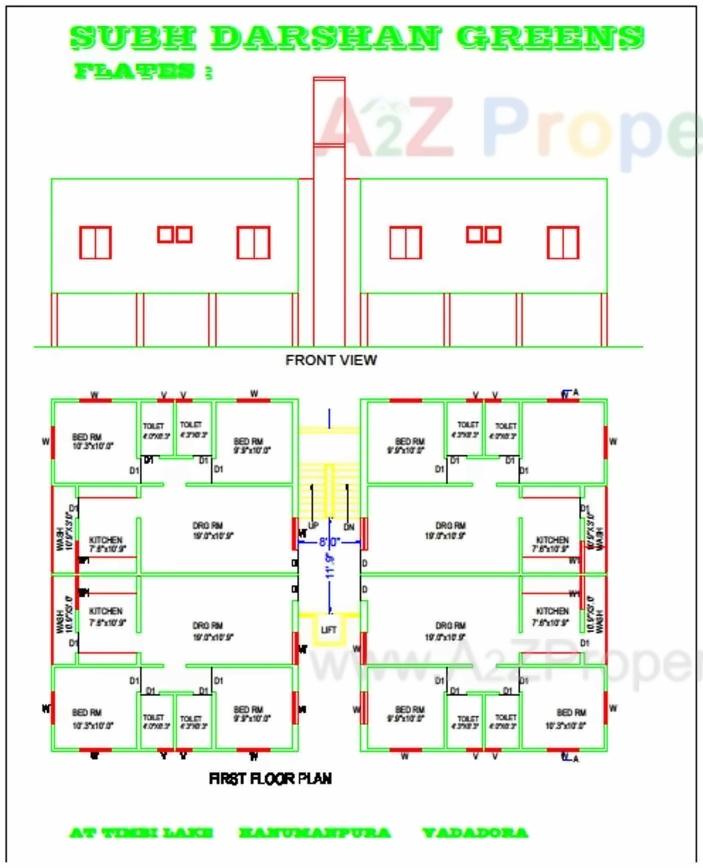 Layout of real estate project Shubh Darshan Greens located at Hanumanpura, Vadodara, Gujarat