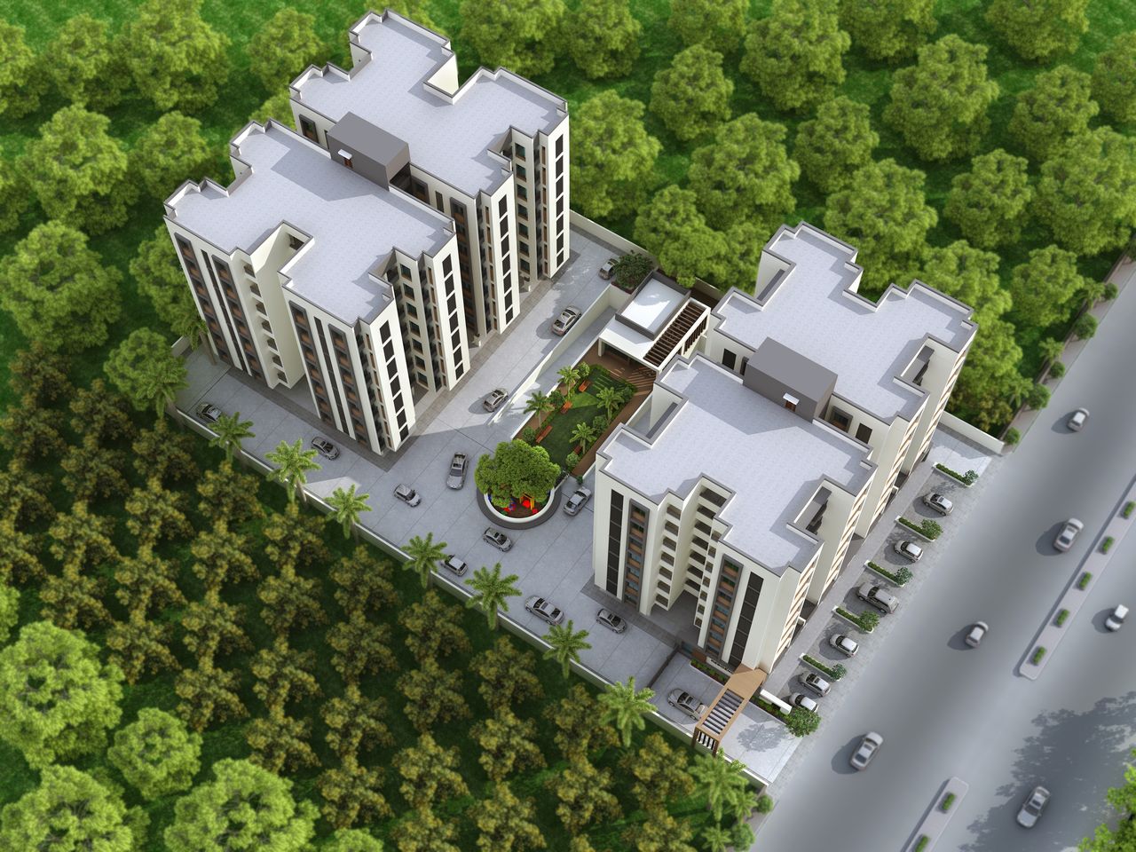 Top View of real estate project Shubh Residency located at Makarpura, Vadodara, Gujarat