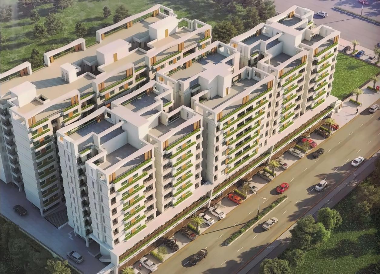 3D Elevation of real estate project Shukan Aroma located at Savad, Vadodara, Gujarat