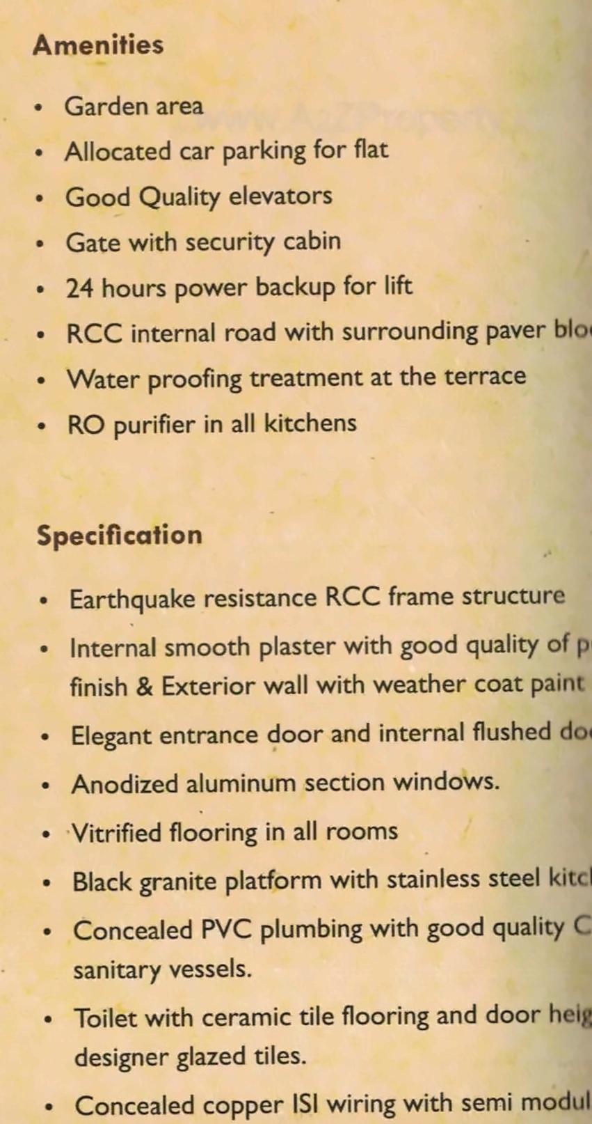 Amenities of Shukan Aroma