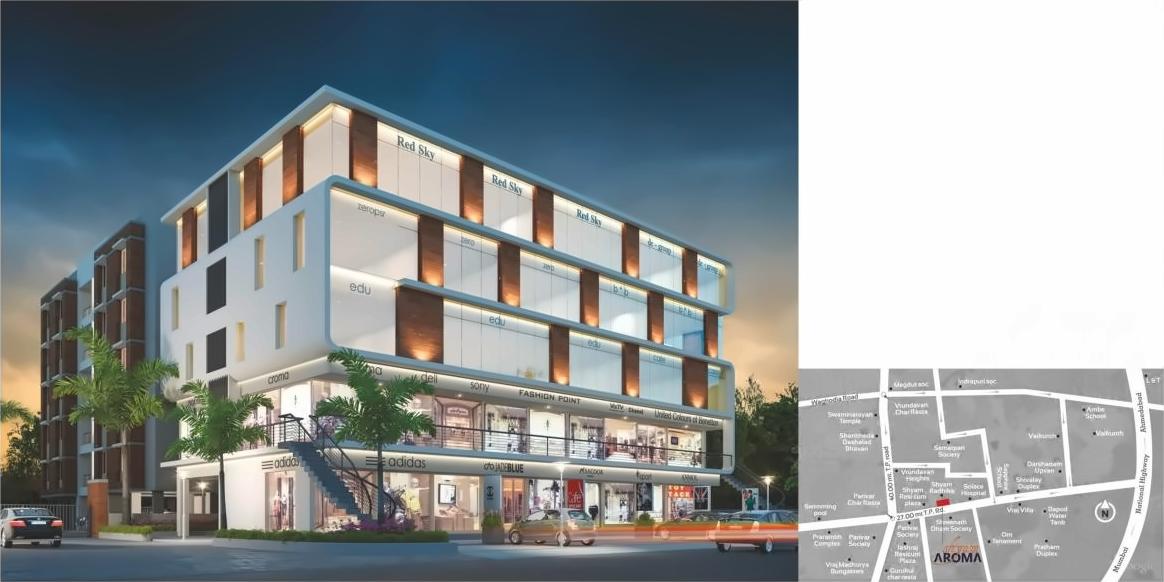 3D Elevation of real estate project Shyam Aroma   Shyam Gopika located at Bapod, Vadodara, Gujarat