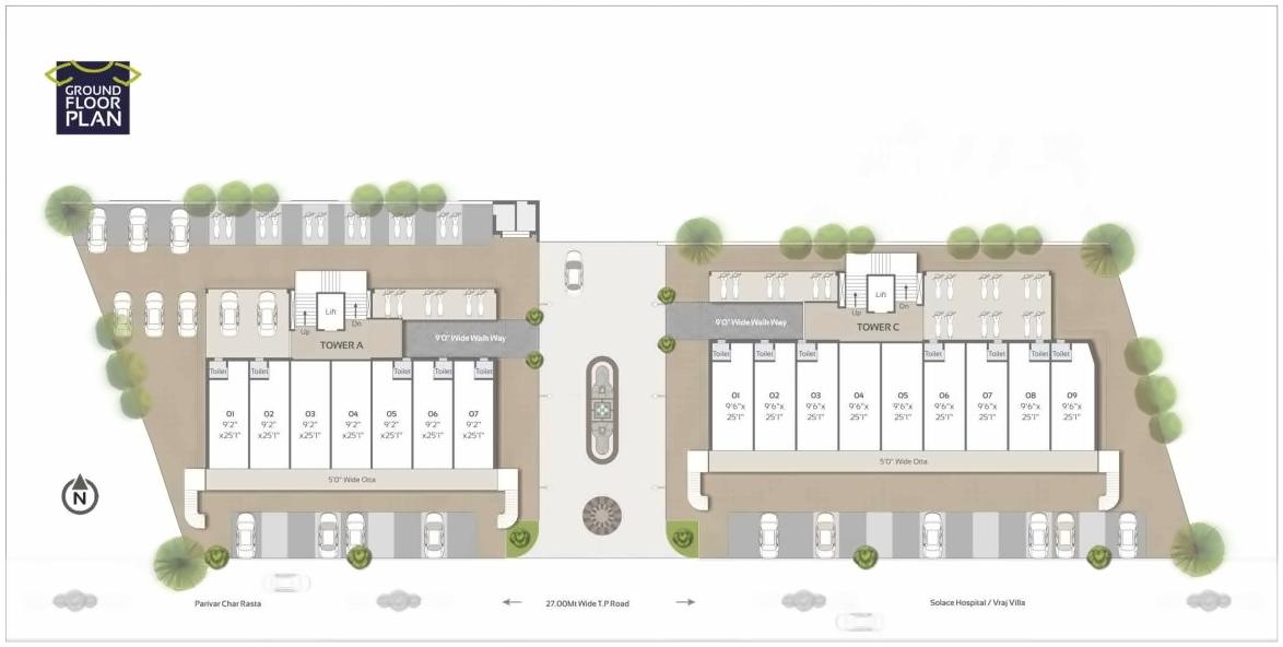 Layout of real estate project Shyam Aroma   Shyam Gopika located at Bapod, Vadodara, Gujarat