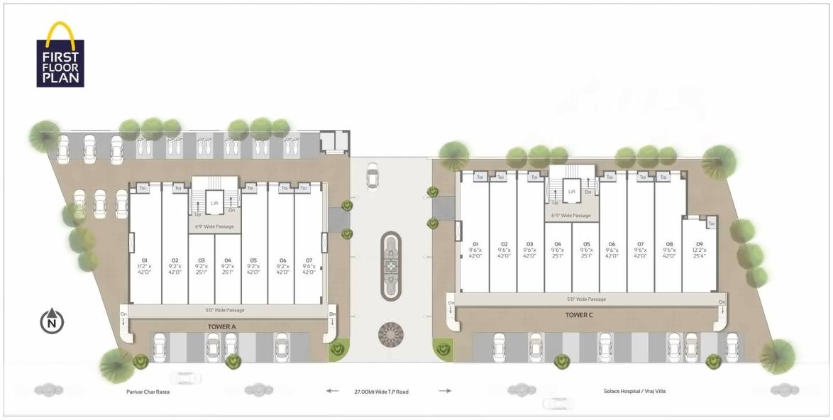 Layout of real estate project Shyam Aroma   Shyam Gopika located at Bapod, Vadodara, Gujarat