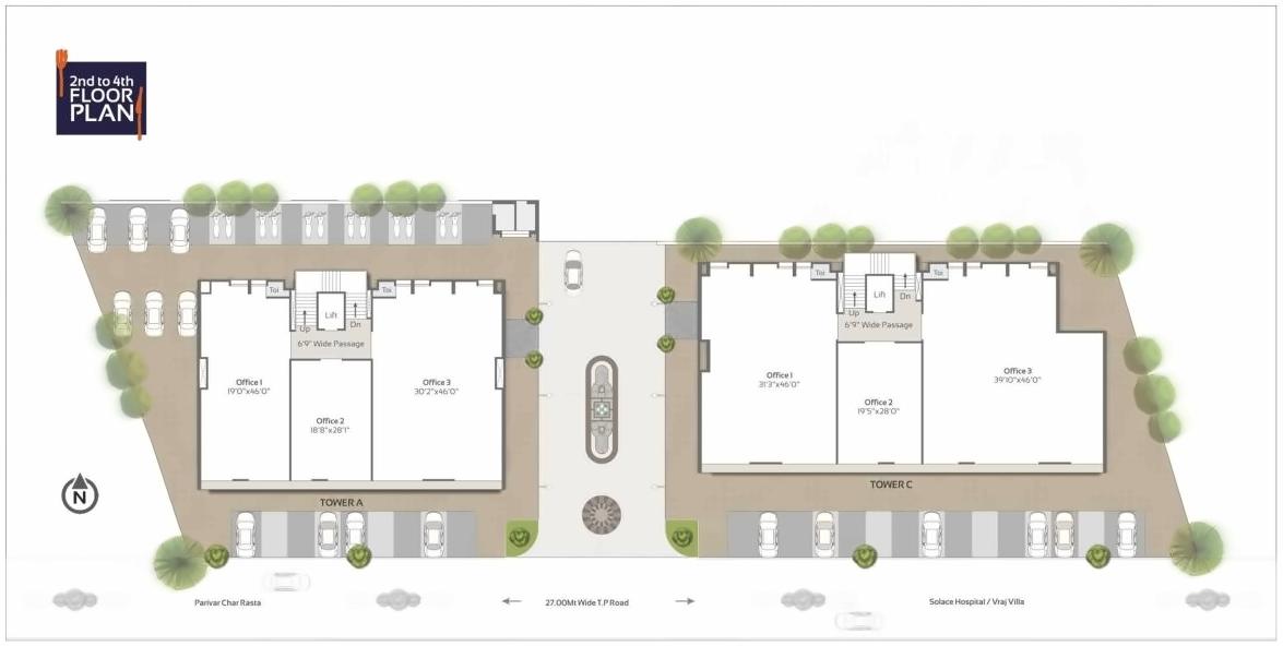 Layout of real estate project Shyam Aroma   Shyam Gopika located at Bapod, Vadodara, Gujarat
