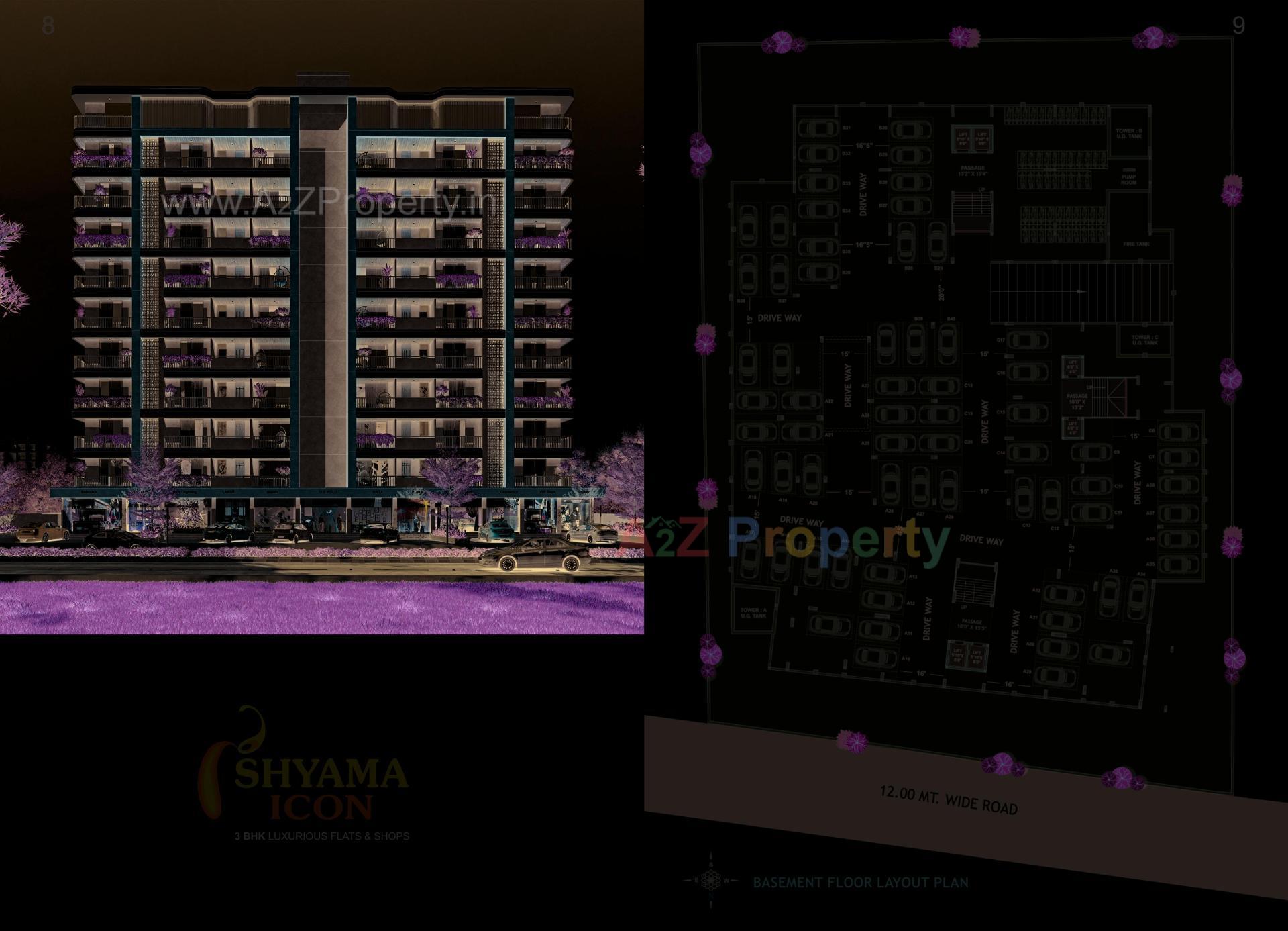 Layout of real estate project Shyama Icon located at Sevasi, Vadodara, Gujarat