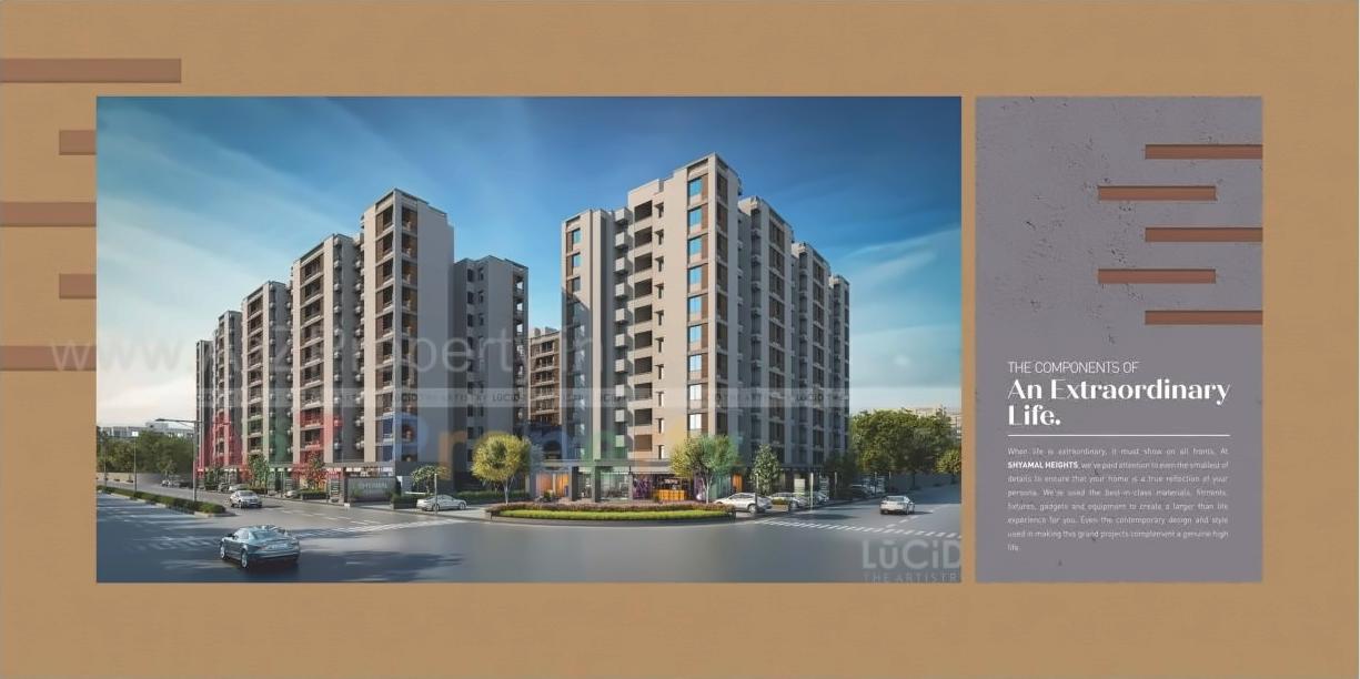 3D Elevation of real estate project Shyamal Heights located at Ankhol, Vadodara, Gujarat