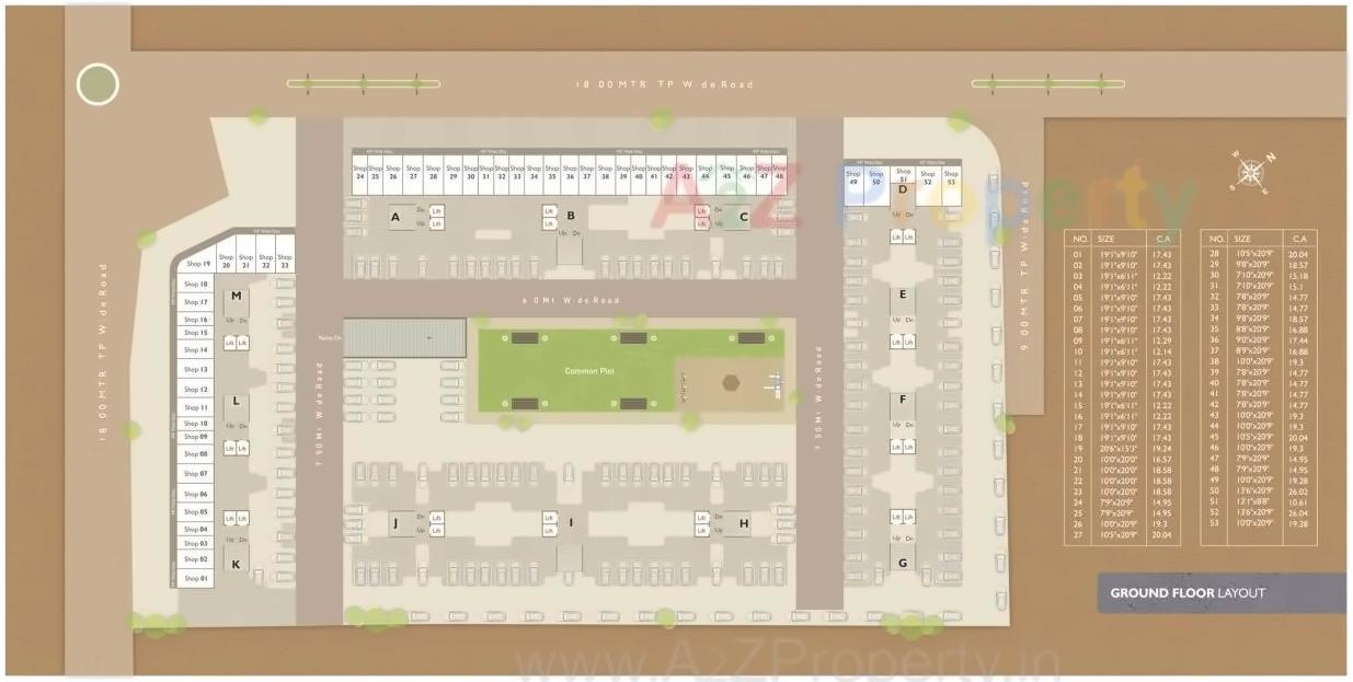 Layout of real estate project Shyamal Heights located at Ankhol, Vadodara, Gujarat