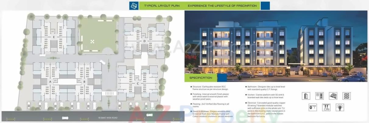 Layout of real estate project Siddeshwar Honest located at Sayajipura, Vadodara, Gujarat