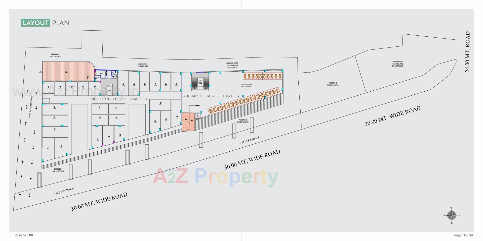Layout of real estate project Siddharth Crest Ii located at Nizampura, Vadodara, Gujarat