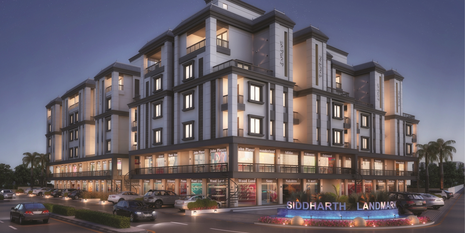 3D Elevation of real estate project Siddharth Landmark located at Sama, Vadodara, Gujarat