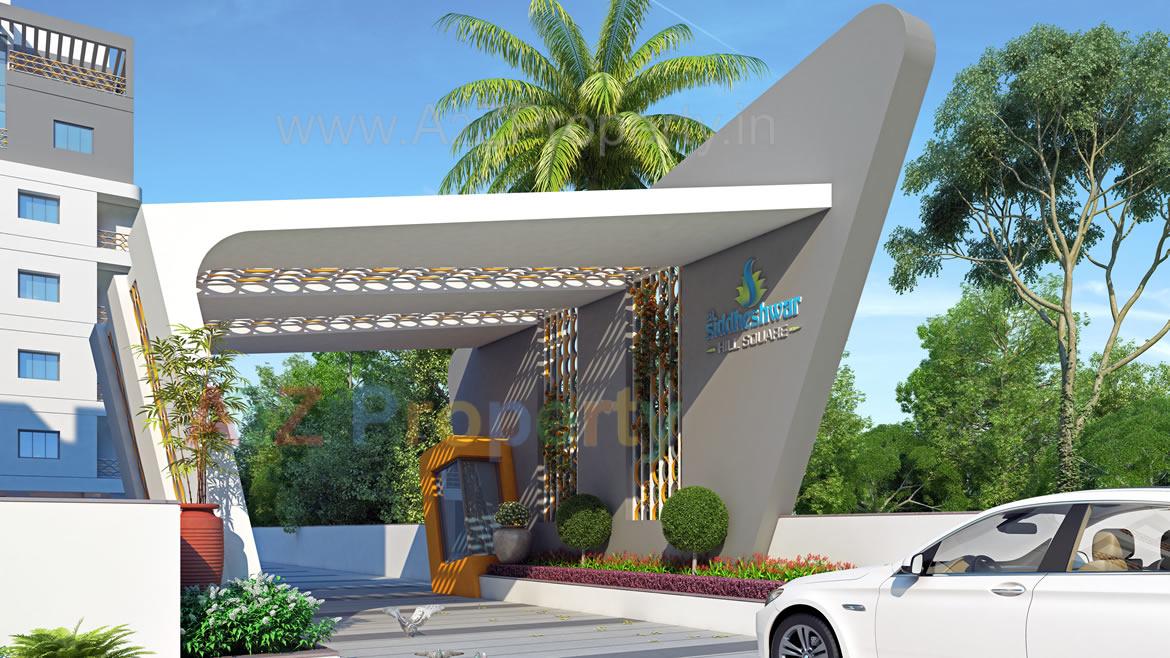 3D Elevation of real estate project Siddheshwar Hill Square located at Sayajipura, Vadodara, Gujarat