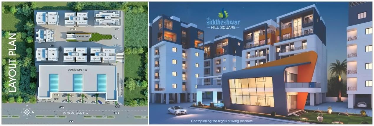 Layout of real estate project Siddheshwar Hill Square located at Sayajipura, Vadodara, Gujarat