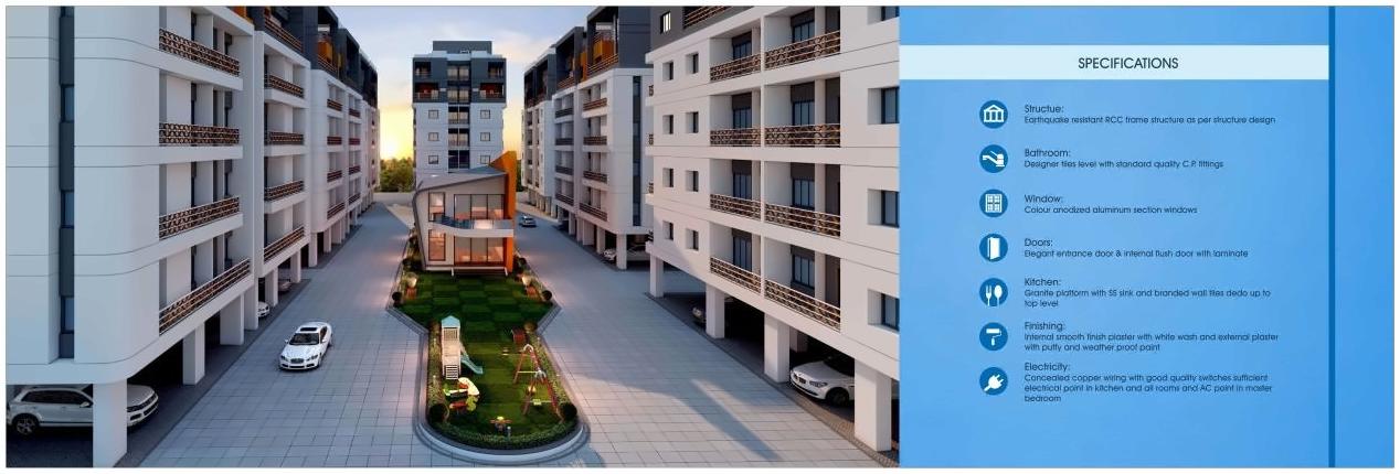 3D Elevation of real estate project Siddheshwar Hill Square located at Sayajipura, Vadodara, Gujarat