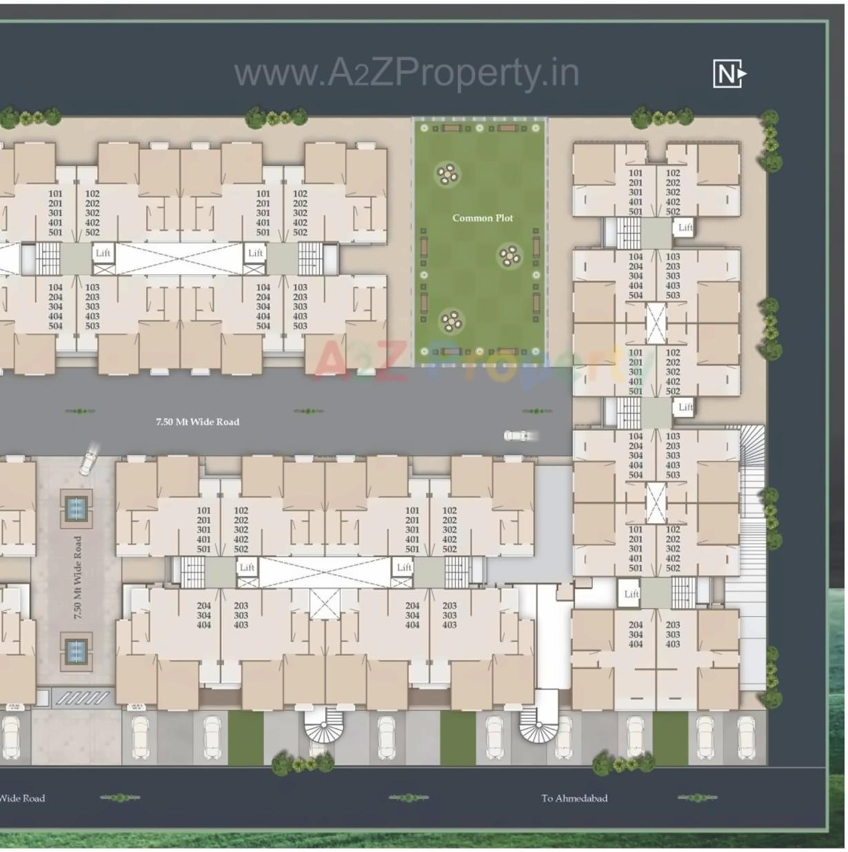Layout of real estate project Siddheshwer Hill located at Tarsali, Vadodara, Gujarat