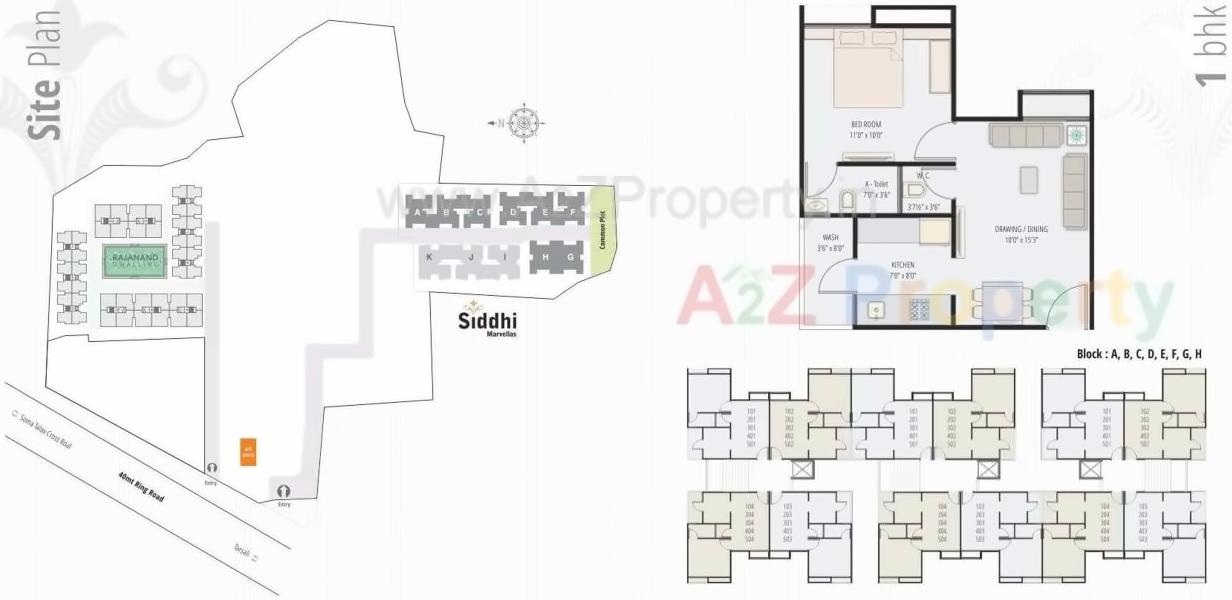 Layout of real estate project Siddhi Marvellas located at Tarsali, Vadodara, Gujarat