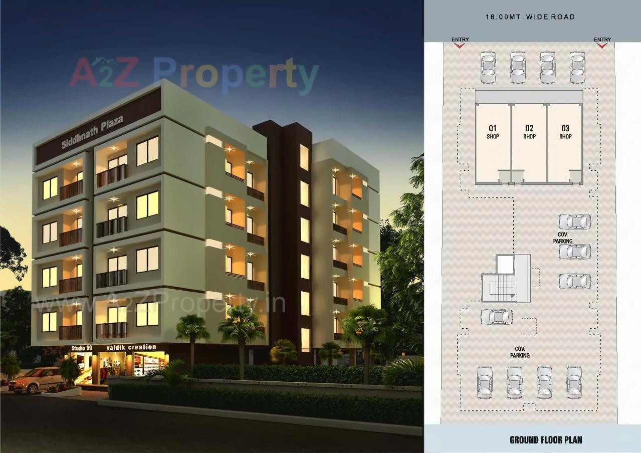 3D Elevation of real estate project Siddhnath Plaza located at Sevasi, Vadodara, Gujarat