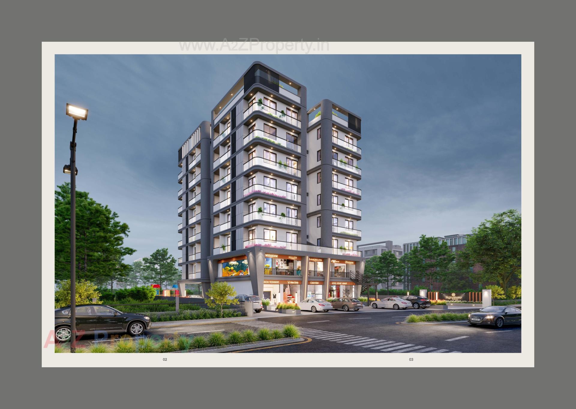 3D Elevation of real estate project Signature Residency located at Sama, Vadodara, Gujarat