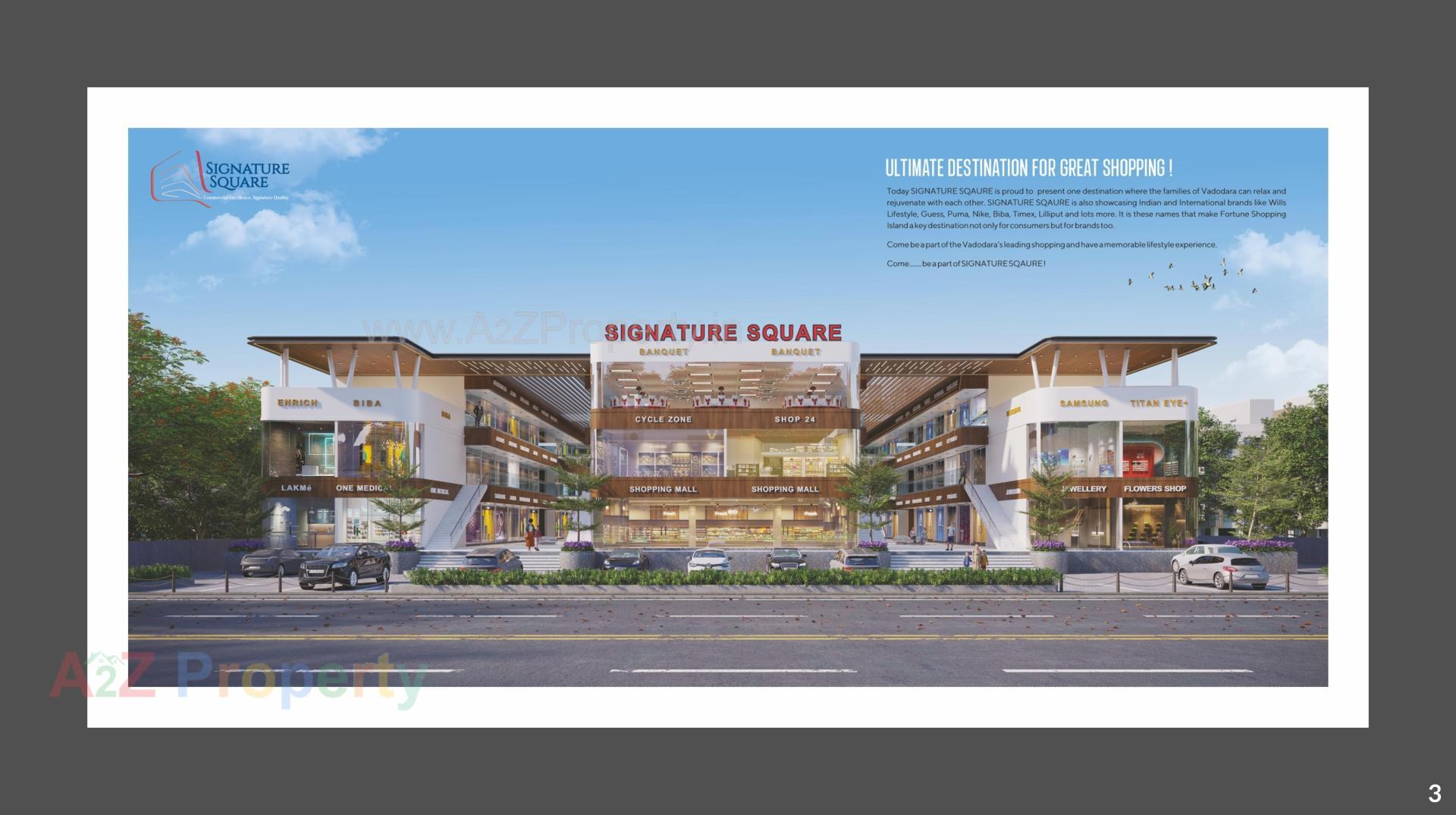 3D Elevation of real estate project Signature Square located at Karjan, Vadodara, Gujarat