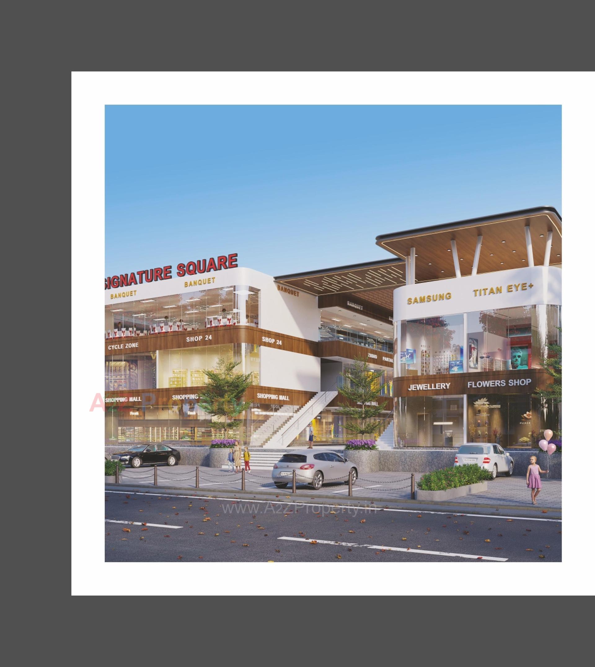 3D Elevation of real estate project Signature Square located at Karjan, Vadodara, Gujarat