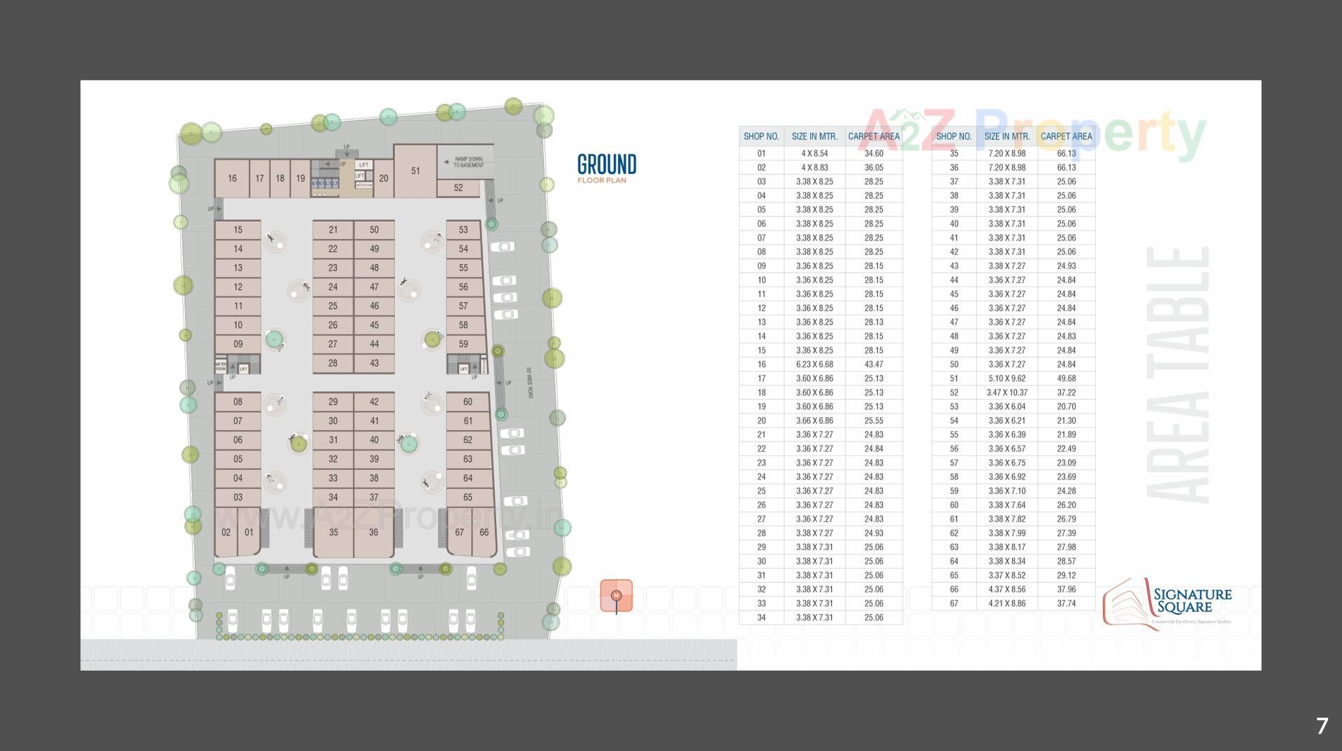 Layout of real estate project Signature Square located at Karjan, Vadodara, Gujarat