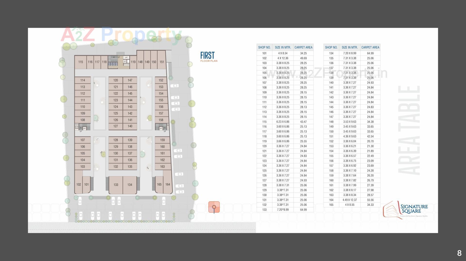 Layout of real estate project Signature Square located at Karjan, Vadodara, Gujarat