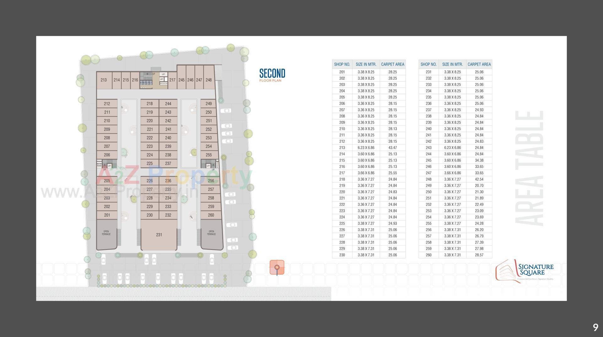 Layout of real estate project Signature Square located at Karjan, Vadodara, Gujarat
