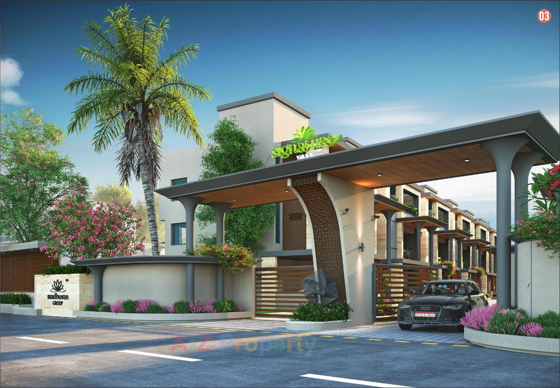 3D Elevation of real estate project Signature Villa located at Sama, Vadodara, Gujarat