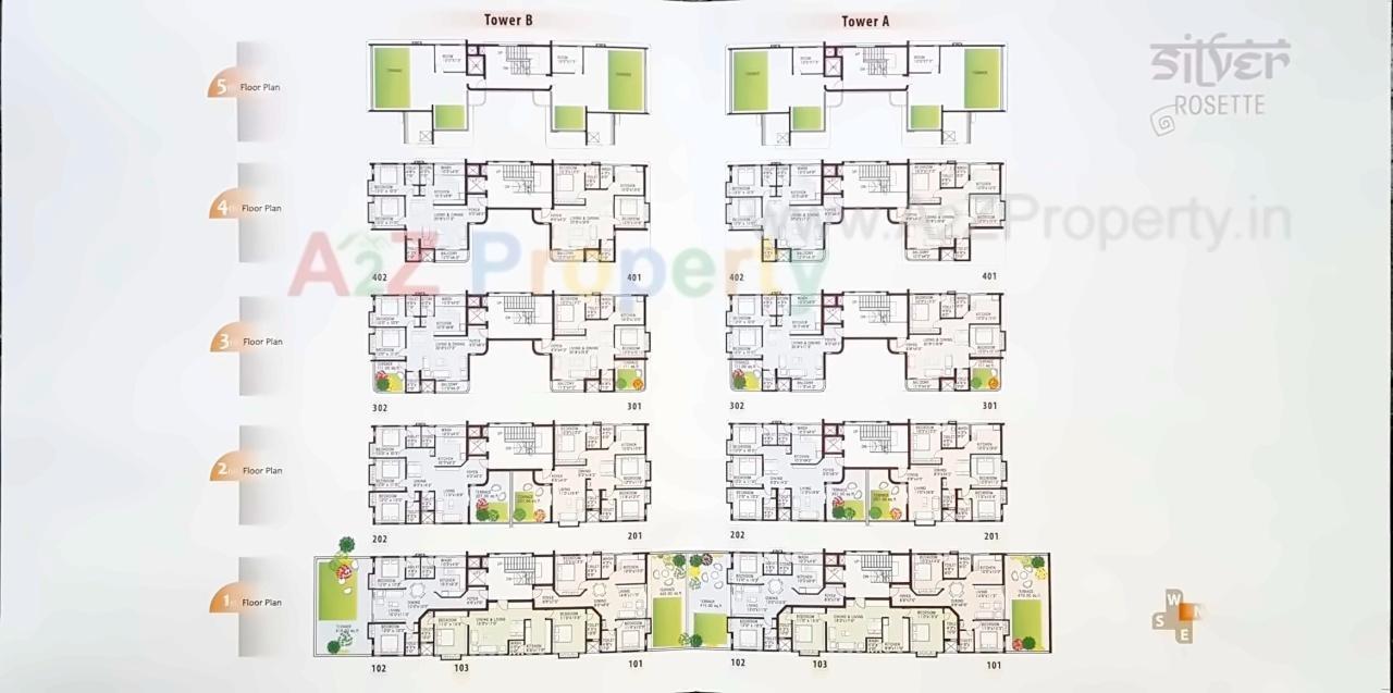 Layout of real estate project Silver Rosette located at Bhayli, Vadodara, Gujarat