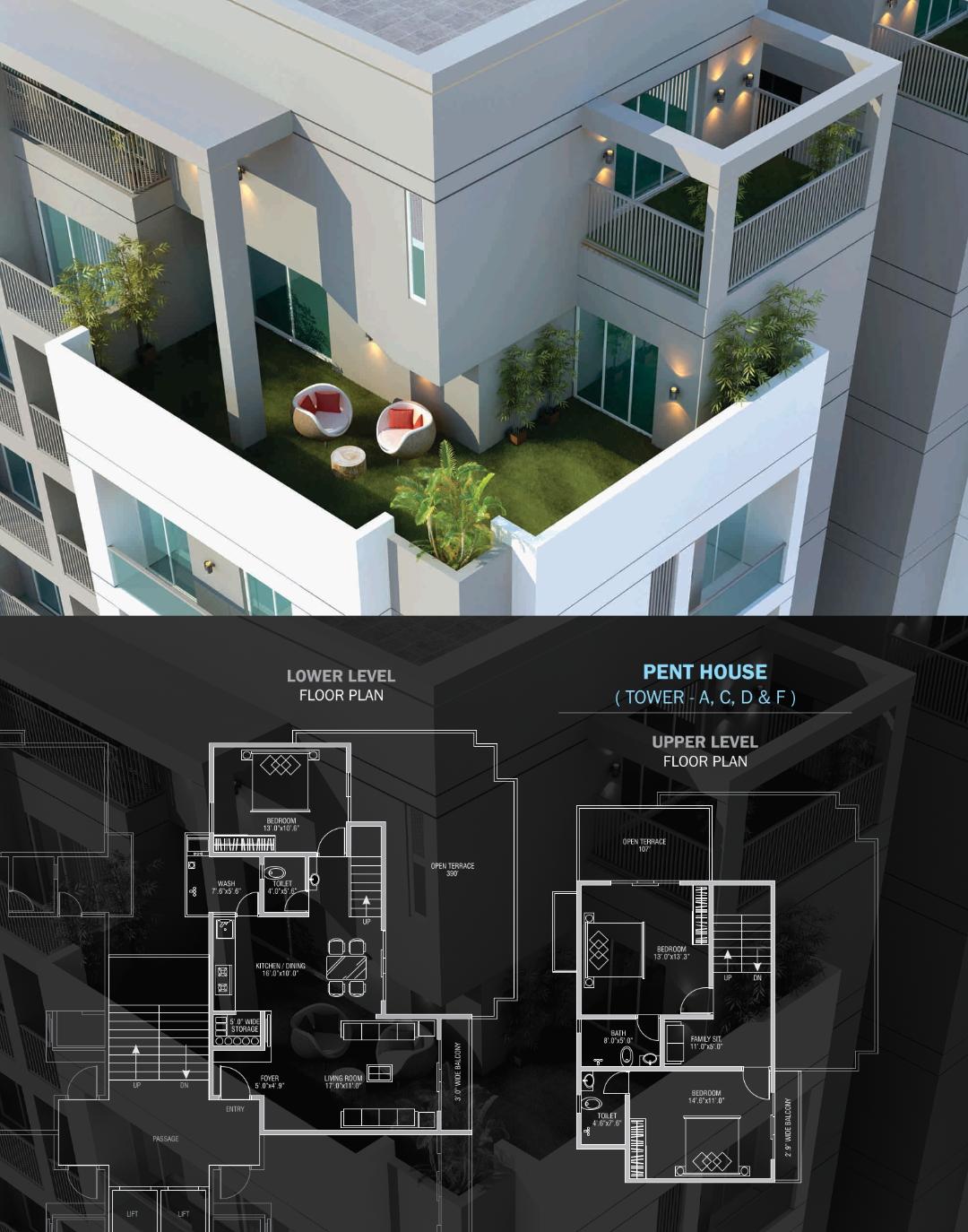 Pent House A C D F of real estate project Silver Sky located at Harni, Vadodara, Gujarat