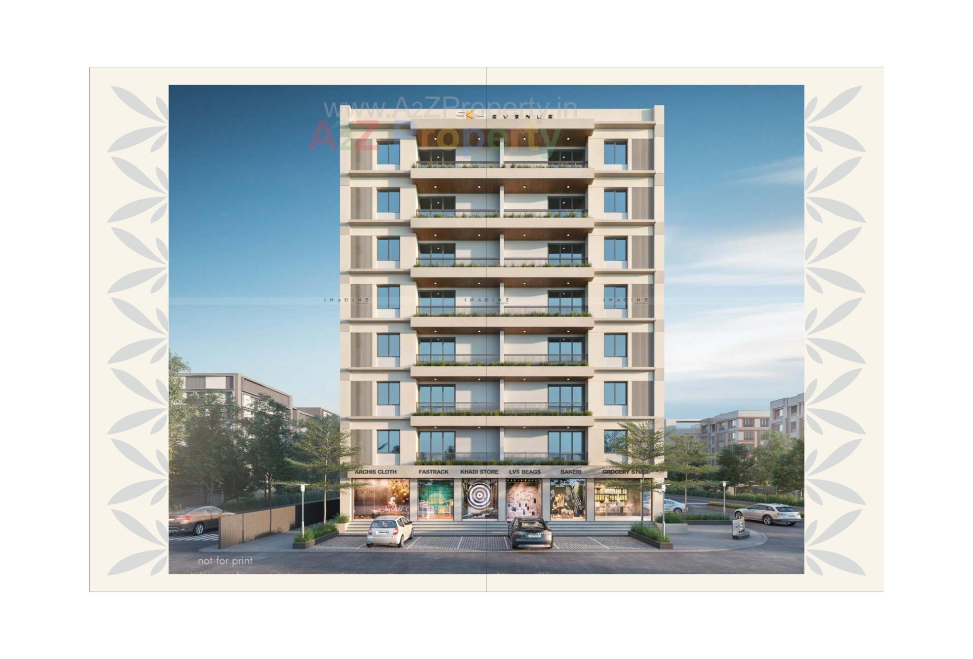 3D Elevation of real estate project Sky Avenue located at Vemali, Vadodara, Gujarat