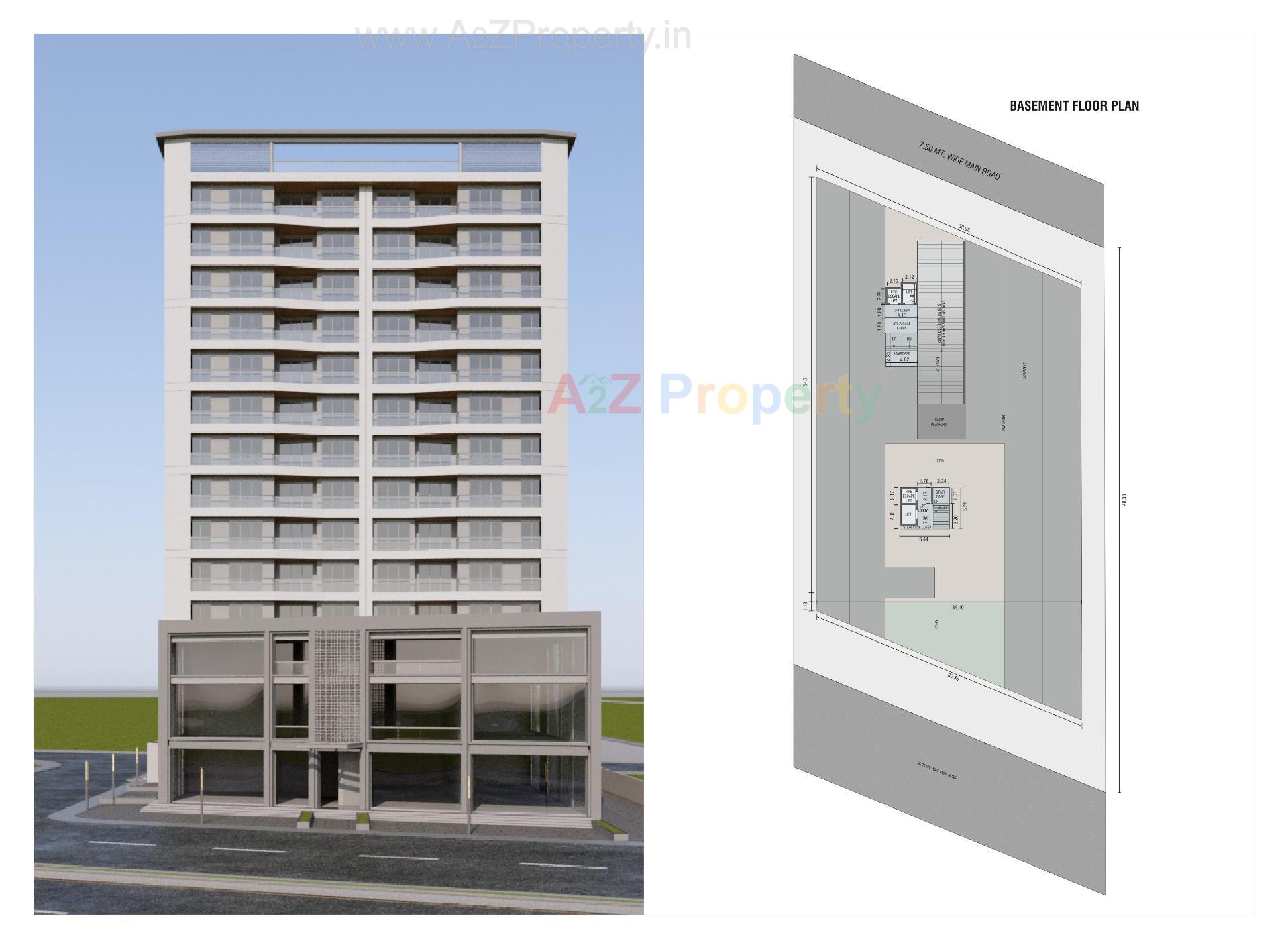 3D Elevation of real estate project Sky Gateway located at Danteshwer, Vadodara, Gujarat